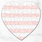 Horizontal Stripes - White and Misty Rose Pink Jigsaw Puzzle (Heart)