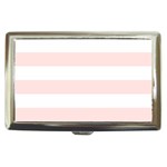 Horizontal Stripes - White and Misty Rose Pink Cigarette Money Case