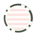 Horizontal Stripes - White and Misty Rose Pink Poker Chip Card Guard (10 pack)