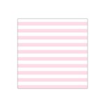 Horizontal Stripes - White and Piggy Pink Satin Bandana Scarf