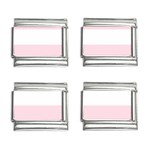 Horizontal Stripes - White and Piggy Pink 9mm Italian Charm (4 pack)