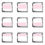Horizontal Stripes - White and Piggy Pink Mega Link Italian Charm (9 pack)
