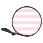 Horizontal Stripes - White and Piggy Pink Classic 20-CD Wallet