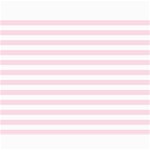 Horizontal Stripes - White and Piggy Pink Collage 11  x 14 