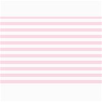 Horizontal Stripes - White and Piggy Pink Collage 12  x 18 