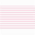 Horizontal Stripes - White and Piggy Pink Collage 12  x 18 