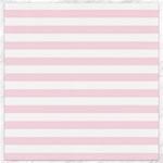 Horizontal Stripes - White and Piggy Pink Canvas 12  x 12 