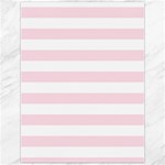 Horizontal Stripes - White and Piggy Pink Canvas 12  x 16 