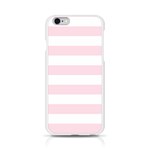 Horizontal Stripes - White and Piggy Pink Apple iPhone 6/6S Silicone Case (Transparent)