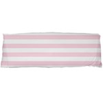 Horizontal Stripes - White and Piggy Pink Body Pillow Case (Dakimakura) (One Side)