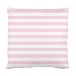 Horizontal Stripes - White and Piggy Pink Standard Cushion Case (Two Sides)