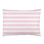 Horizontal Stripes - White and Piggy Pink Pillow Case (Two Sides)