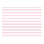 Horizontal Stripes - White and Piggy Pink Double Sided Flano Blanket (Mini)