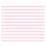 Horizontal Stripes - White and Piggy Pink Double Sided Flano Blanket (Small)