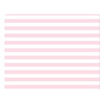 Horizontal Stripes - White and Piggy Pink Double Sided Flano Blanket (Large)