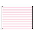 Horizontal Stripes - White and Piggy Pink Fleece Blanket (Small) (One Side)
