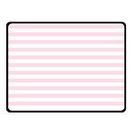 Horizontal Stripes - White and Piggy Pink Double Sided Fleece Blanket (Small) (Two Sides)