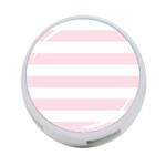 Horizontal Stripes - White and Piggy Pink 4-Port USB Hub (Two Sides)