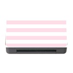 Horizontal Stripes - White and Piggy Pink Memory Card Reader with CF