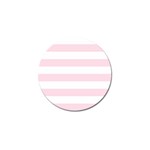 Horizontal Stripes - White and Piggy Pink Golf Ball Marker (4 pack)