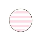 Horizontal Stripes - White and Piggy Pink Hat Clip Ball Marker (4 pack)