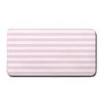 Horizontal Stripes - White and Piggy Pink Medium Bar Mat