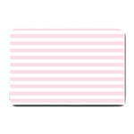 Horizontal Stripes - White and Piggy Pink Small Doormat