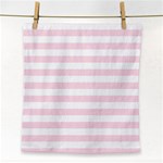Horizontal Stripes - White and Piggy Pink Face Towel