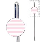 Horizontal Stripes - White and Piggy Pink Book Mark