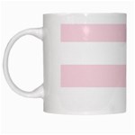 Horizontal Stripes - White and Piggy Pink White Mug