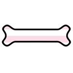 Horizontal Stripes - White and Piggy Pink Magnet (Dog Bone)