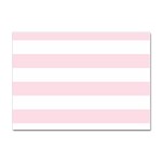 Horizontal Stripes - White and Piggy Pink Sticker A4 (100 pack)