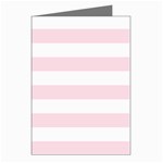 Horizontal Stripes - White and Piggy Pink Greeting Cards (Pkg of 8)