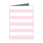 Horizontal Stripes - White and Piggy Pink Mini Greeting Card