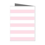 Horizontal Stripes - White and Piggy Pink Mini Greeting Cards (Pkg of 8)
