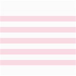 Horizontal Stripes - White and Piggy Pink 5  x 7  Photo Cards