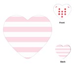 Horizontal Stripes - White and Piggy Pink Playing Cards (Heart)