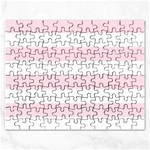 Horizontal Stripes - White and Piggy Pink Jigsaw Puzzle (Rectangular)