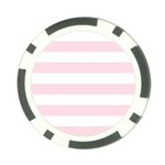 Horizontal Stripes - White and Piggy Pink Poker Chip Card Guard