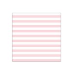 Horizontal Stripes - White and Pale Pink Satin Bandana Scarf