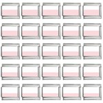 Horizontal Stripes - White and Pale Pink 9mm Italian Charm (25 pack)