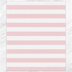 Horizontal Stripes - White and Pale Pink Canvas 8  x 10 