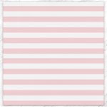 Horizontal Stripes - White and Pale Pink Canvas 12  x 12 