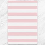 Horizontal Stripes - White and Pale Pink Canvas 12  x 18 