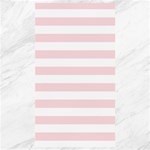 Horizontal Stripes - White and Pale Pink Canvas 40  x 72 