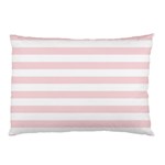Horizontal Stripes - White and Pale Pink Pillow Case (Two Sides)