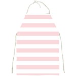 Horizontal Stripes - White and Pale Pink Full Print Apron