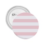 Horizontal Stripes - White and Pale Pink 2.25  Button