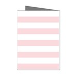 Horizontal Stripes - White and Pale Pink Mini Greeting Cards (Pkg of 8)