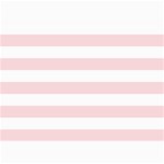 Horizontal Stripes - White and Pale Pink 5  x 7  Photo Cards